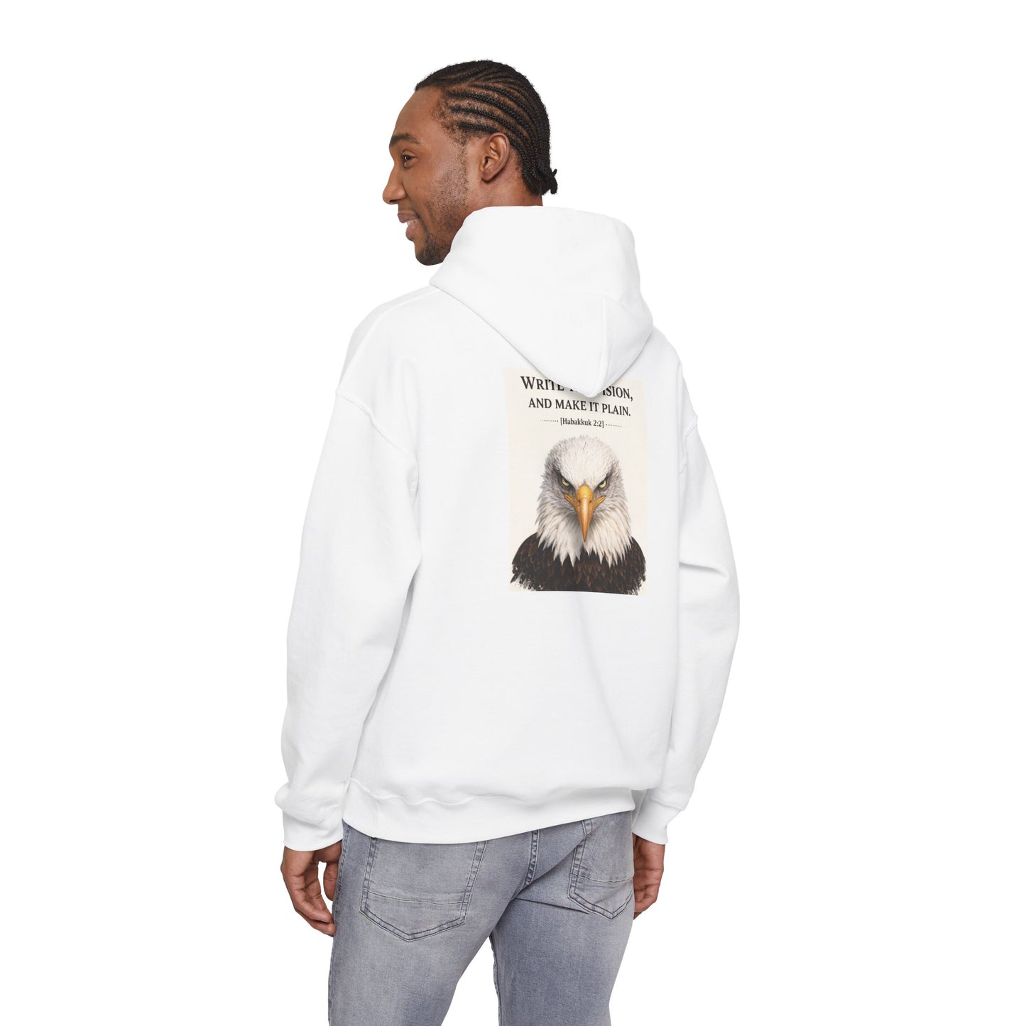 Eagle & Cross Hoodie — "Stick to the Vision" Christian Graphic Sweatshirt