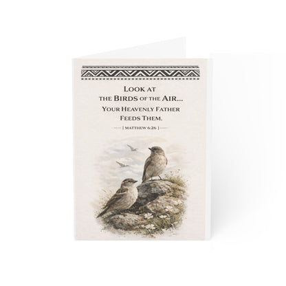 Matthew 6:26 Sparrow Scripture Greeting Cards