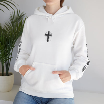 Eagle & Cross Hoodie — "Stick to the Vision" Christian Graphic Sweatshirt