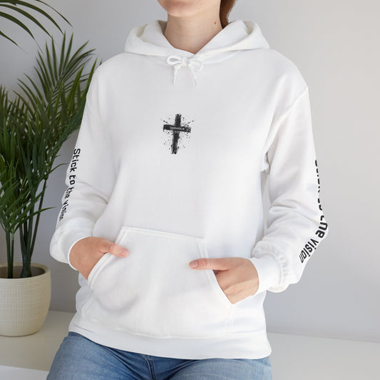 Eagle & Cross Hoodie — "Stick to the Vision" Christian Graphic Sweatshirt