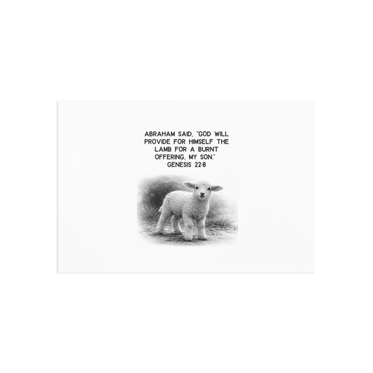 Genesis 22:8 Fine Art Postcard — Religious Scripture Faith Card