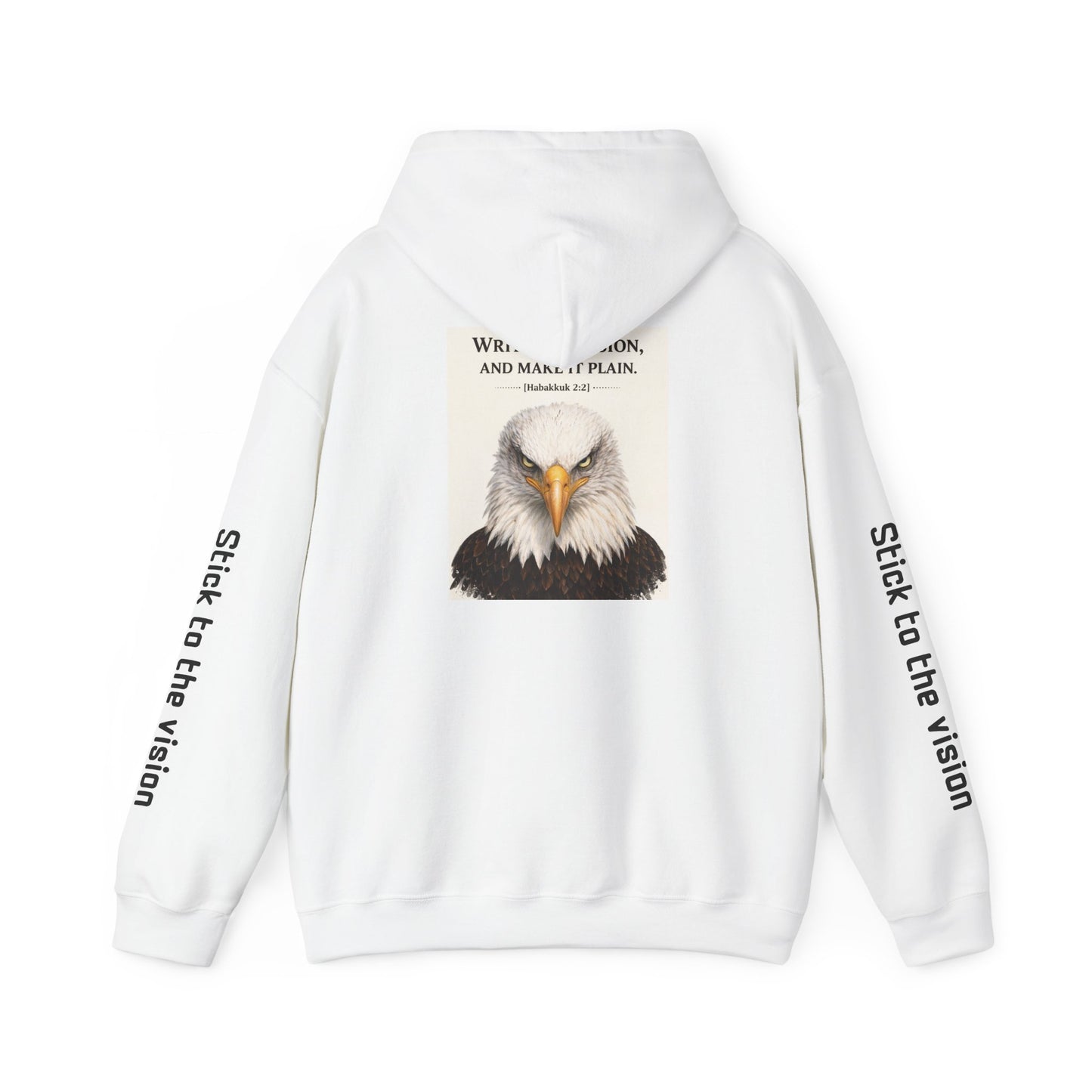 Eagle & Cross Hoodie — "Stick to the Vision" Christian Graphic Sweatshirt