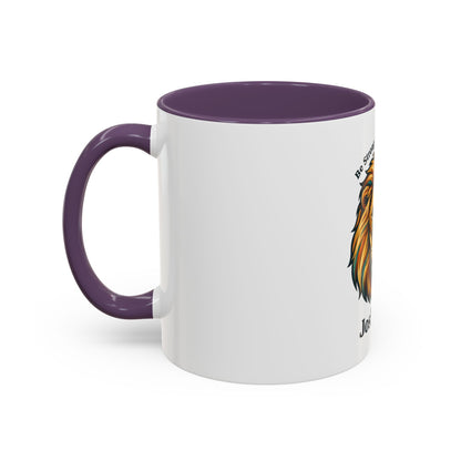 Lion Faith Coffee Mug – "Be Strong and Courageous" Joshua 1:9 Accent Mug