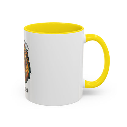 Lion Faith Coffee Mug – "Be Strong and Courageous" Joshua 1:9 Accent Mug