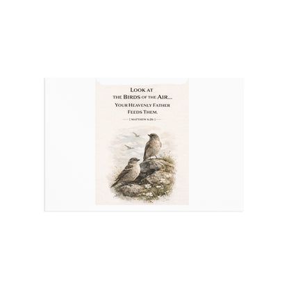 Matthew 6:24 Birds - Fine Art Postcards