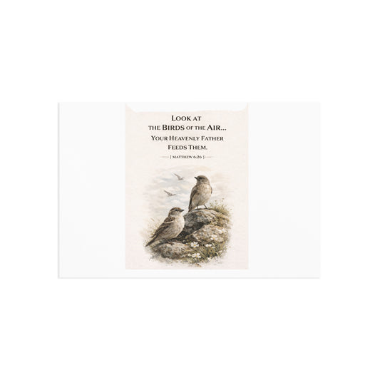 Matthew 6:24 Birds - Fine Art Postcards