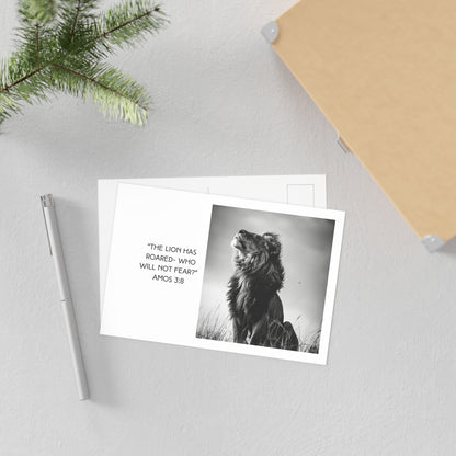 Amos 3:8 Fine Art Postcard — 'A Lion Roars' Biblical Scripture Postcard