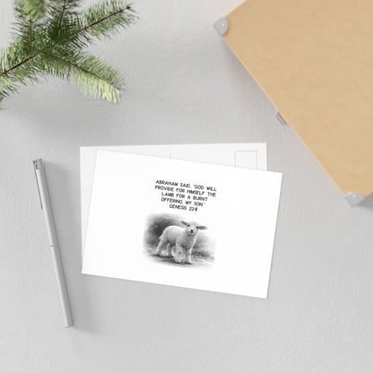 Genesis 22:8 Fine Art Postcard — Religious Scripture Faith Card