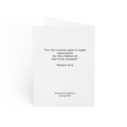 Greeting Card — Lion Illustration with Proverbs 28:1 (Christian Encouragement Card)