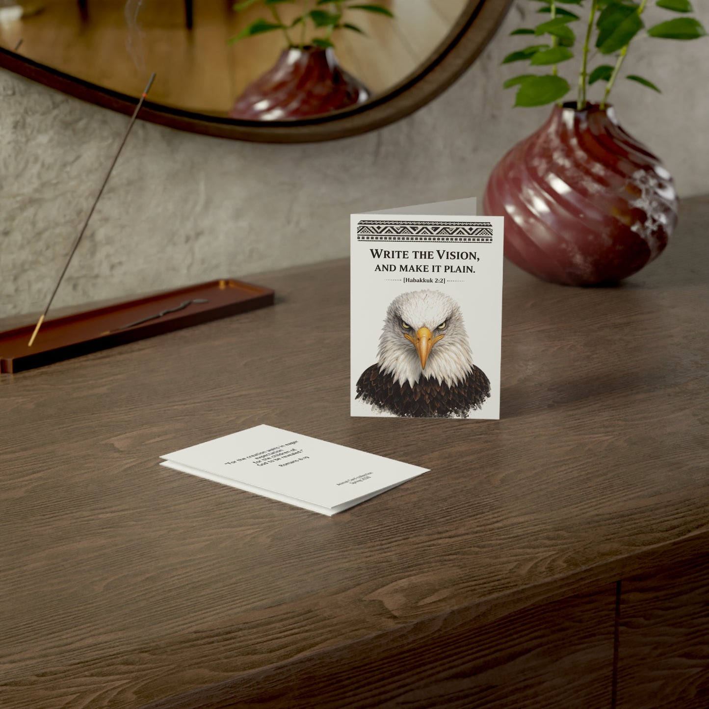 Copy of Greeting Card — Lion Illustration with Proverbs 28:1 (Christian Encouragement Card)