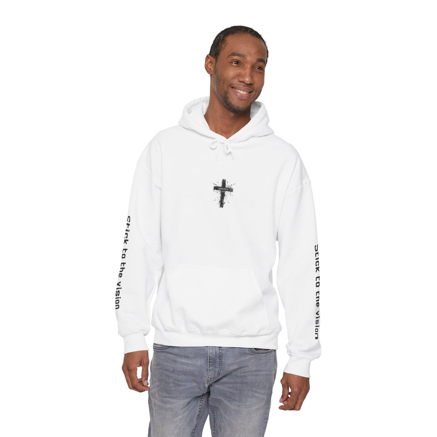 Eagle & Cross Hoodie — "Stick to the Vision" Christian Graphic Sweatshirt