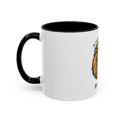 Lion Faith Coffee Mug – "Be Strong and Courageous" Joshua 1:9 Accent Mug