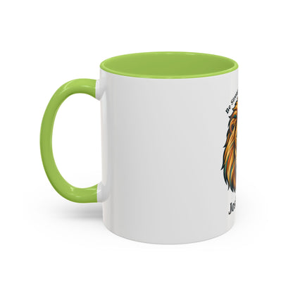 Lion Faith Coffee Mug – "Be Strong and Courageous" Joshua 1:9 Accent Mug