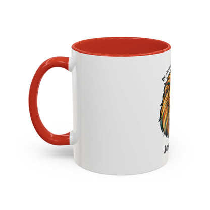 Lion Faith Coffee Mug – "Be Strong and Courageous" Joshua 1:9 Accent Mug