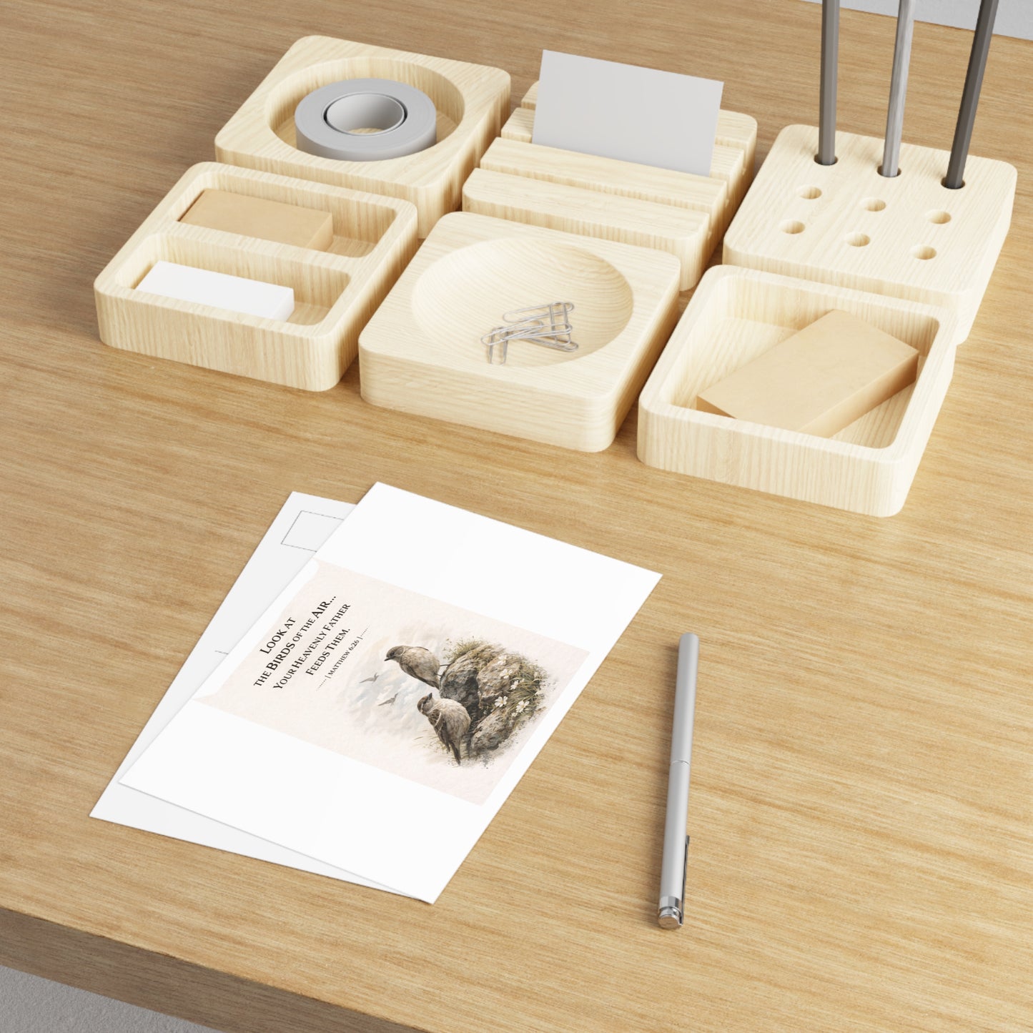 Matthew 6:24 Birds - Fine Art Postcards