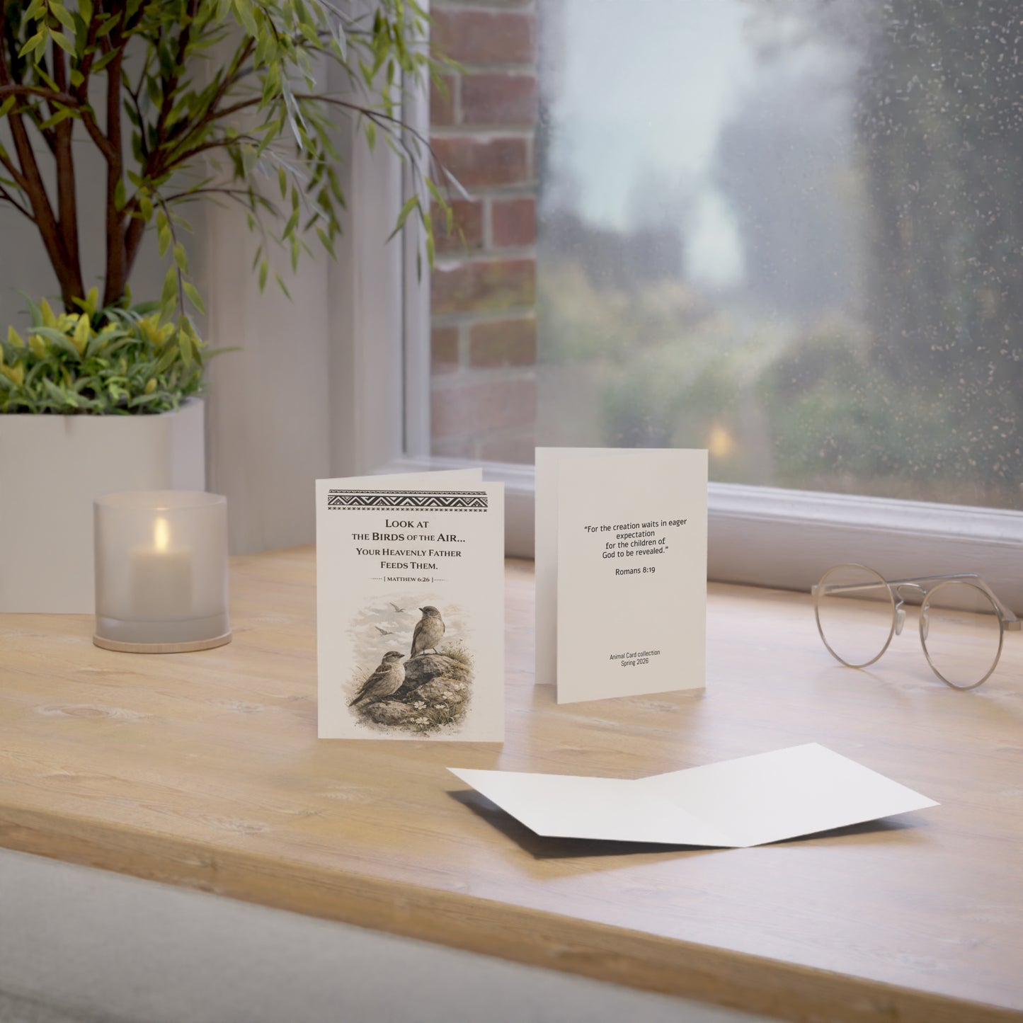 Matthew 6:26 Sparrow Scripture Greeting Cards