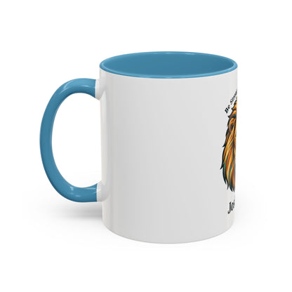 Lion Faith Coffee Mug – "Be Strong and Courageous" Joshua 1:9 Accent Mug