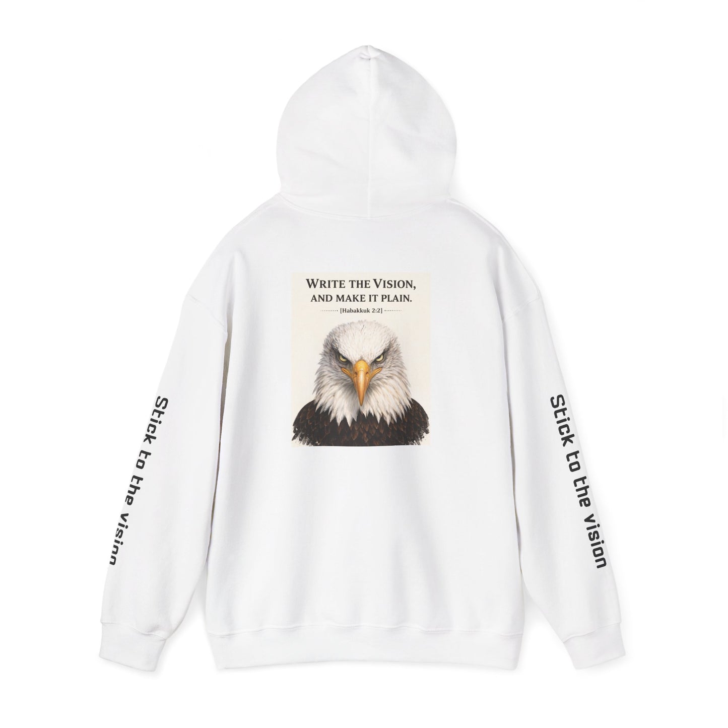 Eagle & Cross Hoodie — "Stick to the Vision" Christian Graphic Sweatshirt