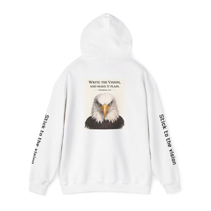 Eagle & Cross Hoodie — "Stick to the Vision" Christian Graphic Sweatshirt