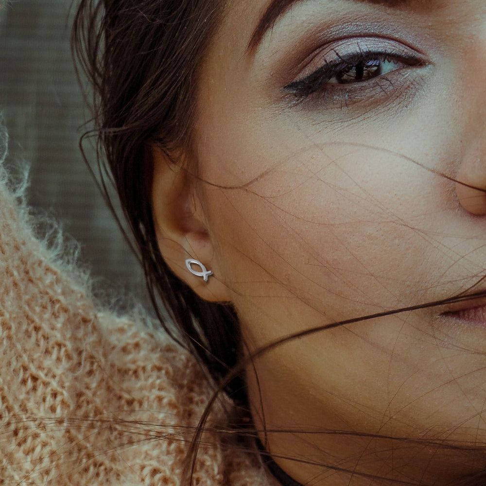 Christian Fish Stud Earrings | Ideal Birthday, Anniversary or Christmas Gift